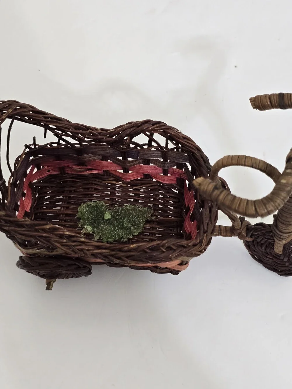 vintage Mini Wicker Boho Tricycle Plant Planter 4